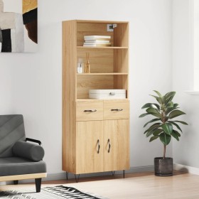 High oak-colored plywood sideboard 69.5x34x180 cm by vidaXL, Sideboards - Ref: Foro24-3200548, Price: 136,28 €, Discount: %