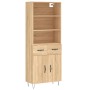 Aparador alto madera contrachapada color roble 69,5x34x180 cm de vidaXL, Aparadores - Ref: Foro24-3200548, Precio: 136,96 €, ...