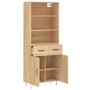 Aparador alto madera contrachapada color roble 69,5x34x180 cm de vidaXL, Aparadores - Ref: Foro24-3200548, Precio: 136,96 €, ...