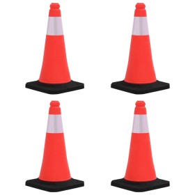 Reflective traffic cones with heavy base 4 pcs 50 cm by vidaXL, Road and traffic signs - Ref: Foro24-150941, Price: 51,99 €, ...