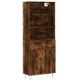 Aparador alto madera contrachapada roble ahumado 69,5x34x180 cm de vidaXL, Aparadores - Ref: Foro24-3200550, Precio: 133,57 €...