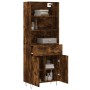 Aparador alto madera contrachapada roble ahumado 69,5x34x180 cm de vidaXL, Aparadores - Ref: Foro24-3200550, Precio: 133,57 €...