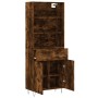 Aparador alto madera contrachapada roble ahumado 69,5x34x180 cm de vidaXL, Aparadores - Ref: Foro24-3200550, Precio: 133,57 €...