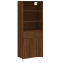 Aparador alto madera contrachapada marrón roble 69,5x34x180 cm de vidaXL, Aparadores - Ref: Foro24-3200552, Precio: 135,51 €,...