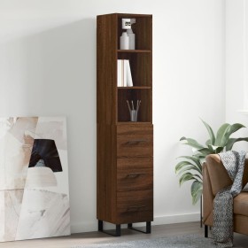 Tall brown oak plywood sideboard 34.5x34x180 cm by vidaXL, Sideboards - Ref: Foro24-3189732, Price: 108,09 €, Discount: %