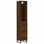 Aparador alto madera contrachapada roble marrón 34,5x34x180 cm de vidaXL, Aparadores - Ref: Foro24-3189732, Precio: 108,09 €,...