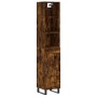 Aparador de madera contrachapada roble ahumado 34,5x34x180 cm de vidaXL, Aparadores - Ref: Foro24-3190114, Precio: 87,99 €, D...