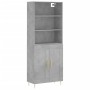 Aparador alto madera contrachapada gris hormigón 69,5x34x180 cm de vidaXL, Aparadores - Ref: Foro24-3189945, Precio: 121,99 €...