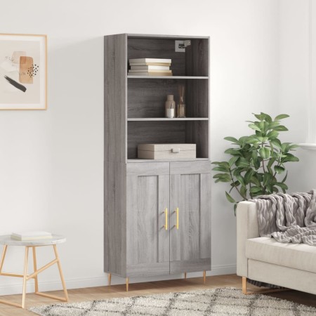 Aparador alto madera contrachapada gris sonoma 69,5x34x180 cm de vidaXL, Aparadores - Ref: Foro24-3189947, Precio: 126,19 €, ...