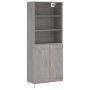 Aparador alto madera contrachapada gris sonoma 69,5x34x180 cm de vidaXL, Aparadores - Ref: Foro24-3189947, Precio: 126,19 €, ...