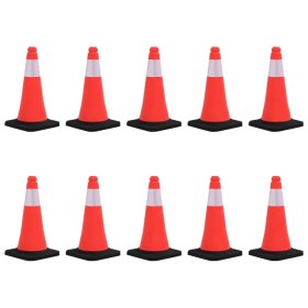 Reflective traffic cones with heavy base 10 pcs 50 cm by vidaXL, Road and traffic signs - Ref: Foro24-150942, Price: 84,22 €,...