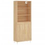 Tall plywood oak-colored highboard 69.5x34x180 cm by vidaXL, Sideboards - Ref: Foro24-3189944, Price: 150,29 €, Discount: %