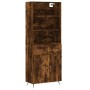 Aparador alto madera contrachapada roble ahumado 69,5x34x180 cm de vidaXL, Aparadores - Ref: Foro24-3200494, Precio: 131,83 €...