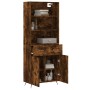 Aparador alto madera contrachapada roble ahumado 69,5x34x180 cm de vidaXL, Aparadores - Ref: Foro24-3200494, Precio: 131,83 €...