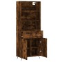 Aparador alto madera contrachapada roble ahumado 69,5x34x180 cm de vidaXL, Aparadores - Ref: Foro24-3200494, Precio: 131,83 €...