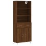 Aparador alto madera contrachapada marrón roble 69,5x34x180 cm de vidaXL, Aparadores - Ref: Foro24-3200496, Precio: 136,48 €,...