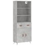 Aparador alto madera contrachapada gris hormigón 69,5x34x180 cm de vidaXL, Aparadores - Ref: Foro24-3200493, Precio: 130,99 €...