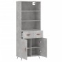 Aparador alto madera contrachapada gris hormigón 69,5x34x180 cm de vidaXL, Aparadores - Ref: Foro24-3200493, Precio: 130,99 €...