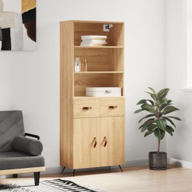 Aparador alto madera contrachapada color roble 69,5x34x180 cm de vidaXL, Aparadores - Ref: Foro24-3200492, Precio: 134,99 €, ...