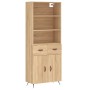 Aparador alto madera contrachapada color roble 69,5x34x180 cm de vidaXL, Aparadores - Ref: Foro24-3200492, Precio: 139,03 €, ...