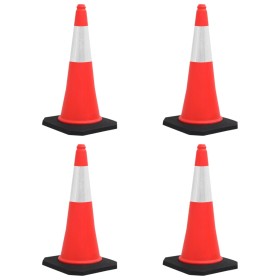 Reflective traffic cones with heavy base 4 pcs 75 cm by vidaXL, Road and traffic signs - Ref: Foro24-150943, Price: 108,56 €,...