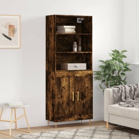 Aparador alto madera contrachapada roble ahumado 69,5x34x180 cm de vidaXL, Aparadores - Ref: Foro24-3189946, Precio: 122,99 €...