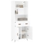 Aparador alto madera contrachapada blanco brillo 69,5x34x180 cm de vidaXL, Aparadores - Ref: Foro24-3200491, Precio: 136,99 €...