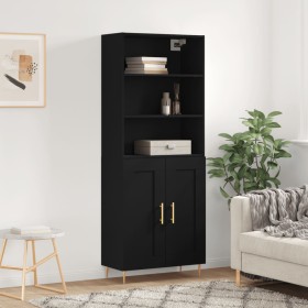 Tall black plywood sideboard 69.5x34x180 cm by vidaXL, Sideboards - Ref: Foro24-3189942, Price: 133,99 €, Discount: %