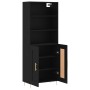 Aparador alto madera contrachapada negro 69,5x34x180 cm de vidaXL, Aparadores - Ref: Foro24-3189942, Precio: 133,99 €, Descue...