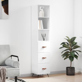 Tall white glossy plywood sideboard 34.5x34x180 cm by vidaXL, Sideboards - Ref: Foro24-3189671, Price: 106,54 €, Discount: %