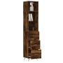 Aparador de madera contrachapada roble ahumado 34,5x34x180 cm de vidaXL, Aparadores - Ref: Foro24-3189674, Precio: 94,84 €, D...