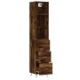 Aparador de madera contrachapada roble ahumado 34,5x34x180 cm de vidaXL, Aparadores - Ref: Foro24-3189674, Precio: 94,84 €, D...