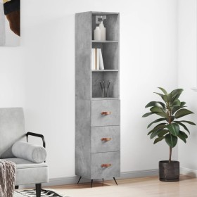 Aparador de madera contrachapada gris hormigón 34,5x34x180 cm de vidaXL, Aparadores - Ref: Foro24-3189673, Precio: 103,99 €, ...