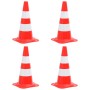 Reflective traffic cones 4 units red and white 50 cm by vidaXL, Road and traffic signs - Ref: Foro24-150945, Price: 53,24 €, ...