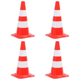 Reflective traffic cones 4 units red and white 50 cm by vidaXL, Road and traffic signs - Ref: Foro24-150945, Price: 52,99 €, ...