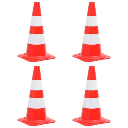 Reflective traffic cones 4 units red and white 50 cm by vidaXL, Road and traffic signs - Ref: Foro24-150945, Price: 53,24 €, ...