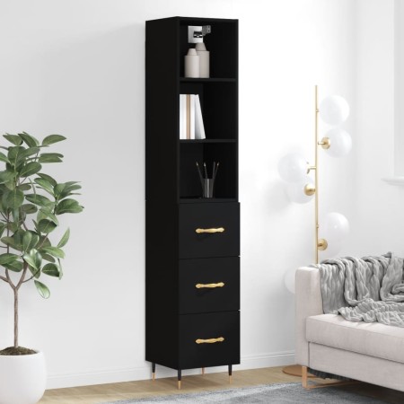 Black plywood sideboard 34.5x34x180 cm by vidaXL, Sideboards - Ref: Foro24-3189678, Price: 101,99 €, Discount: %