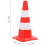 Reflective traffic cones 4 units red and white 50 cm by vidaXL, Road and traffic signs - Ref: Foro24-150945, Price: 53,24 €, ...