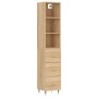 Aparador de madera contrachapada roble Sonoma 34,5x34x180 cm de vidaXL, Aparadores - Ref: Foro24-3189680, Precio: 101,83 €, D...