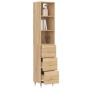 Aparador de madera contrachapada roble Sonoma 34,5x34x180 cm de vidaXL, Aparadores - Ref: Foro24-3189680, Precio: 101,83 €, D...