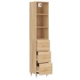 Aparador de madera contrachapada roble Sonoma 34,5x34x180 cm de vidaXL, Aparadores - Ref: Foro24-3189680, Precio: 101,83 €, D...