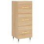 Aparador de madera contrachapada roble Sonoma 34,5x34x180 cm de vidaXL, Aparadores - Ref: Foro24-3189680, Precio: 101,83 €, D...