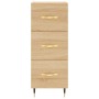 Aparador de madera contrachapada roble Sonoma 34,5x34x180 cm de vidaXL, Aparadores - Ref: Foro24-3189680, Precio: 101,83 €, D...