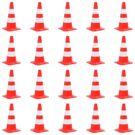 Reflective traffic cones 20 units red and white 50 cm by vidaXL, Road and traffic signs - Ref: Foro24-150947, Price: 160,41 €...