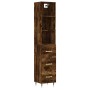 Aparador de madera contrachapada roble ahumado 34,5x34x180 cm de vidaXL, Aparadores - Ref: Foro24-3189682, Precio: 97,93 €, D...