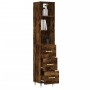 Aparador de madera contrachapada roble ahumado 34,5x34x180 cm de vidaXL, Aparadores - Ref: Foro24-3189682, Precio: 97,93 €, D...