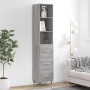 Aparador alto madera contrachapada gris Sonoma 34,5x34x180 cm de vidaXL, Aparadores - Ref: Foro24-3189683, Precio: 99,81 €, D...