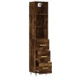 Aparador de madera contrachapada roble ahumado 34,5x34x180 cm de vidaXL, Aparadores - Ref: Foro24-3189682, Precio: 97,93 €, D...