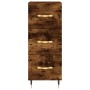 Aparador de madera contrachapada roble ahumado 34,5x34x180 cm de vidaXL, Aparadores - Ref: Foro24-3189682, Precio: 97,93 €, D...