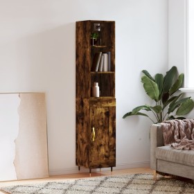 Smoked oak plywood sideboard 34.5x34x180 cm by vidaXL, Sideboards - Ref: Foro24-3190066, Price: 86,99 €, Discount: %